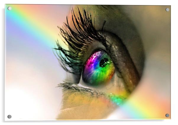 Rainbow Eye Acrylic by Mal Bray