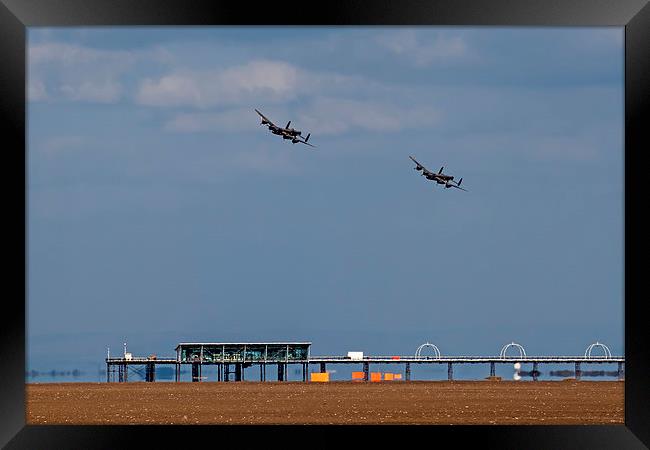 Thumper and Vera Over Southport Pier Framed Print by Roger Green