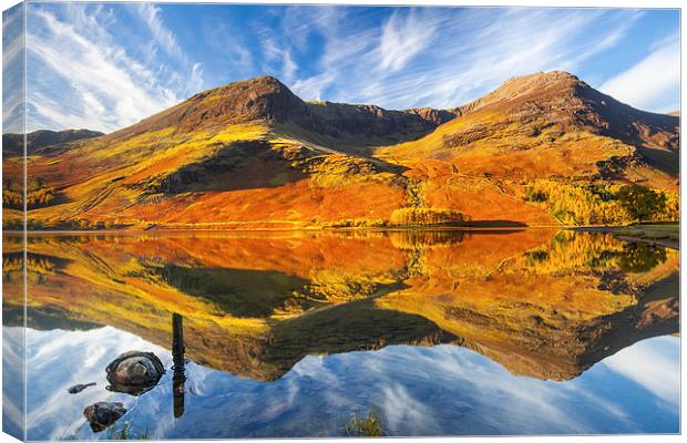 Buttermere Reflections Canvas Print by Andrew Ray