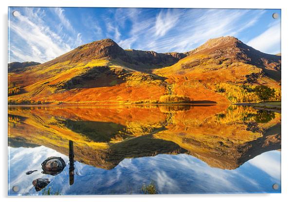 Buttermere Reflections Acrylic by Andrew Ray