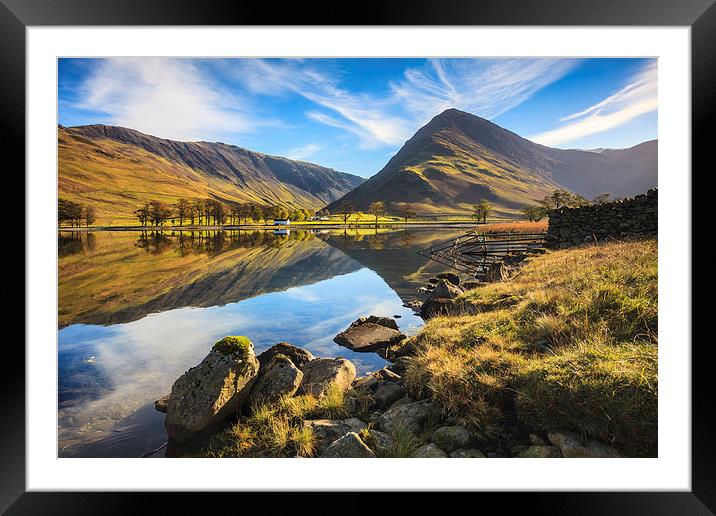 Buttermere West Shore Framed Mounted Print by Andrew Ray