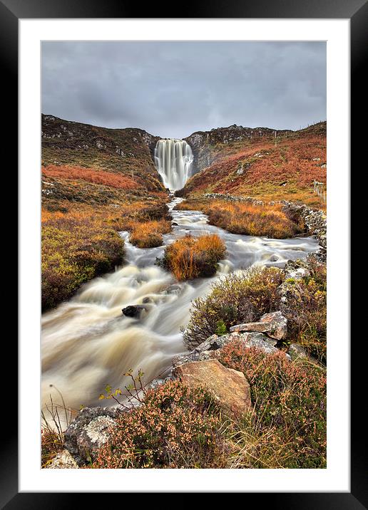 Clashnessie Waterfall Framed Mounted Print by Andrew Ray