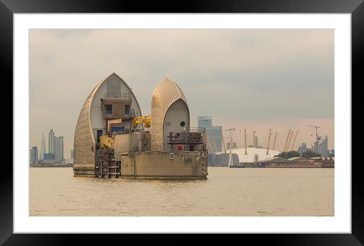 The Thames Barrier In Late Sunshine Framed Mounted Print by Clive Eariss