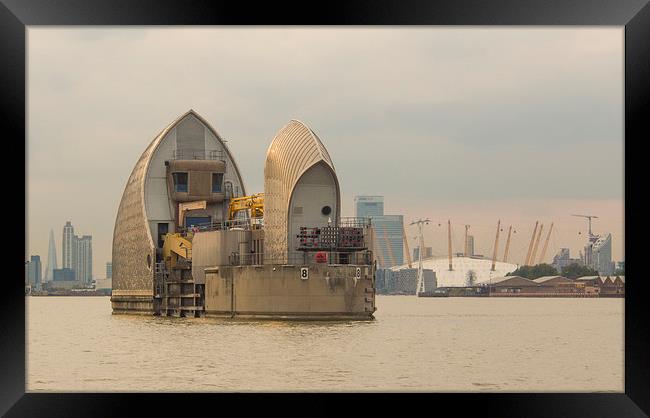 The Thames Barrier In Late Sunshine Framed Print by Clive Eariss