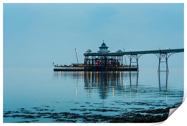  Waverley Docked at Clevedon Pier Print by Carolyn Eaton