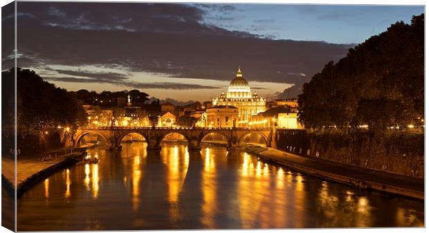  The River Tiber at dusk Canvas Print by Stephen Taylor