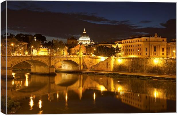  Rome at night Canvas Print by Stephen Taylor