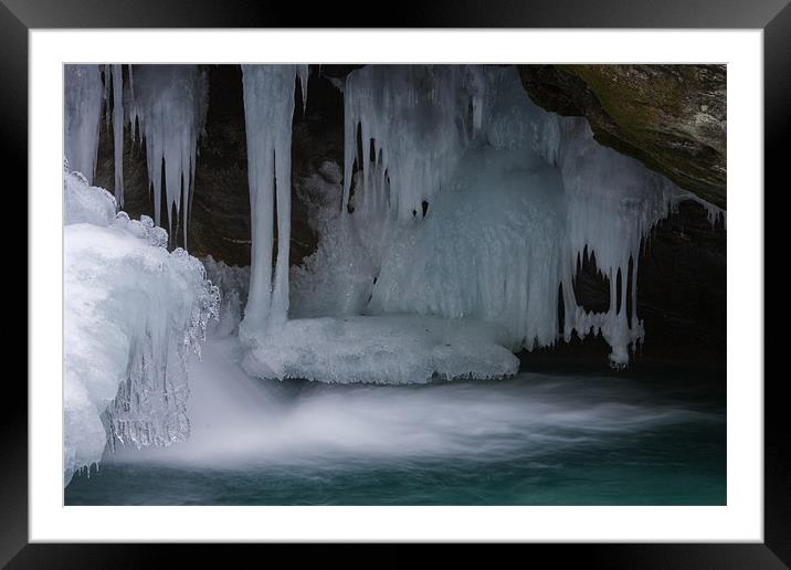 Icy waterfall Framed Mounted Print by Thomas Schaeffer
