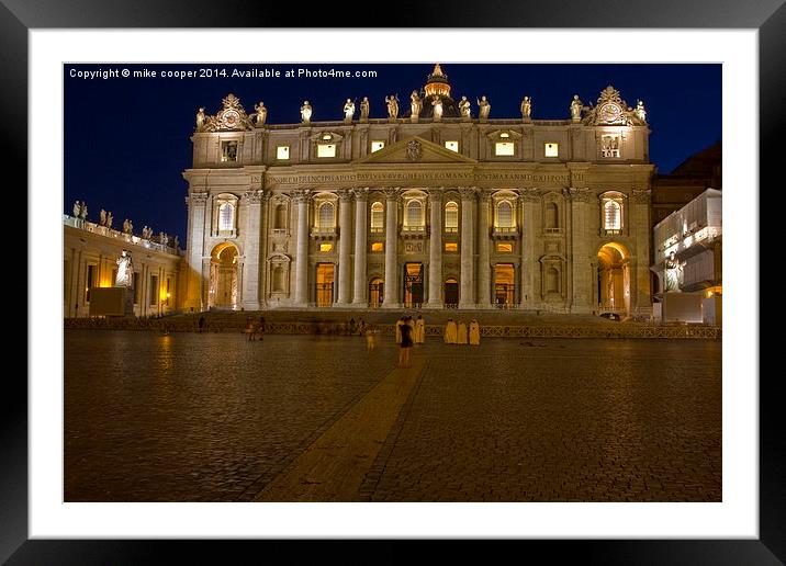  night time at the vatican Framed Mounted Print by mike cooper