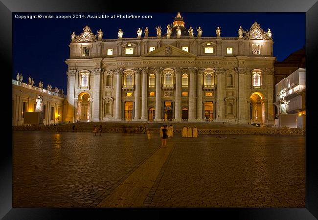  night time at the vatican Framed Print by mike cooper