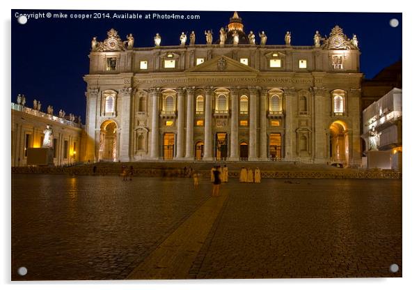  night time at the vatican Acrylic by mike cooper