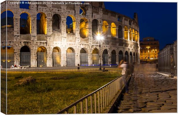  night comes to the coliseum Canvas Print by mike cooper