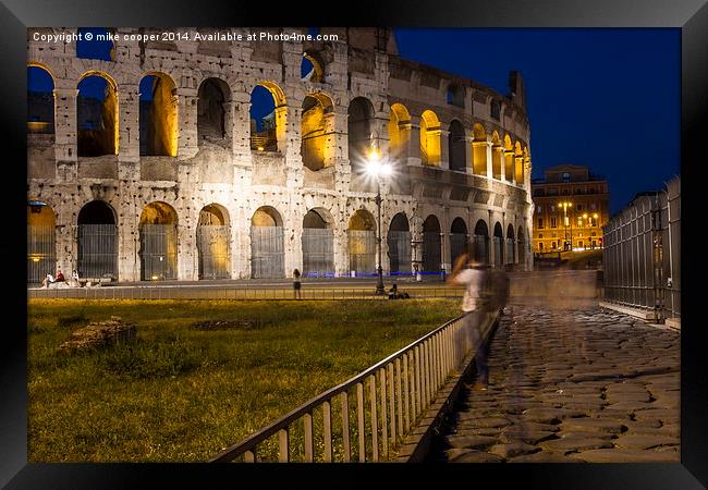  night comes to the coliseum Framed Print by mike cooper