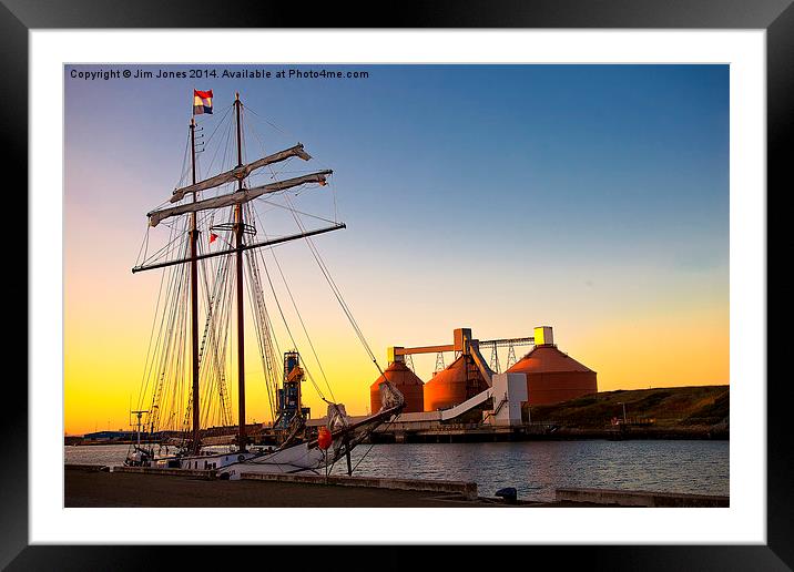  Sunset, sails and Silos Framed Mounted Print by Jim Jones