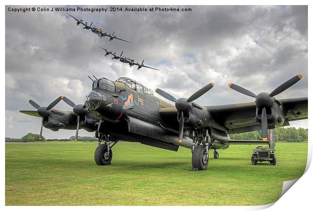    3 Lancasters - East Kirkby Flypast Print by Colin Williams Photography