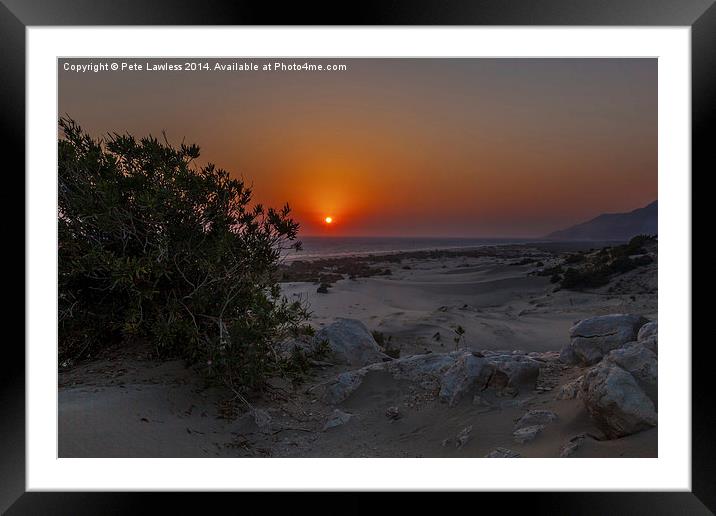  Sunset Patara Beach Turkey Framed Mounted Print by Pete Lawless