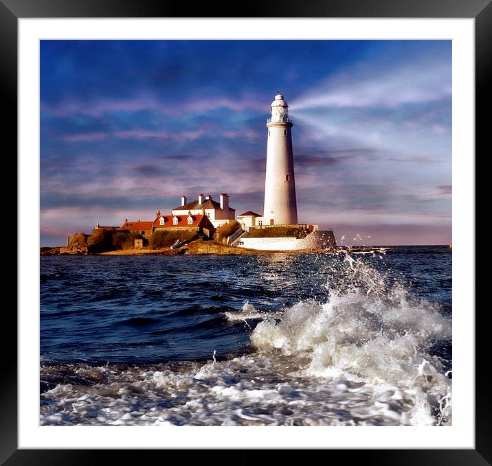  St. Mary's lighthouse Framed Mounted Print by Alan Mattison