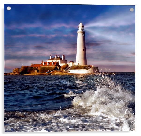  St. Mary's lighthouse Acrylic by Alan Mattison