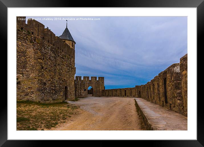  Carcassone Ramparts Framed Mounted Print by colin chalkley