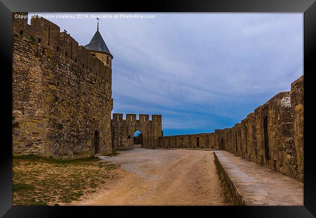  Carcassone Ramparts Framed Print by colin chalkley