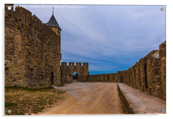  Carcassone Ramparts Acrylic by colin chalkley