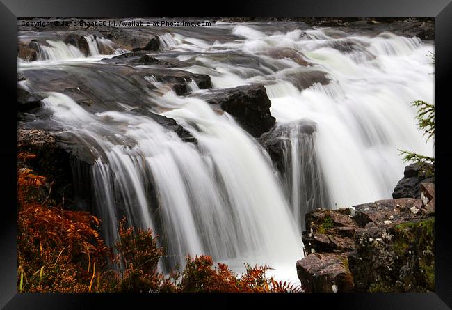  Powerful waterfall in Glen Coe Framed Print by Jane Braat