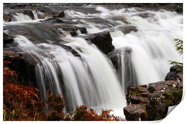  Powerful waterfall in Glen Coe Print by Jane Braat