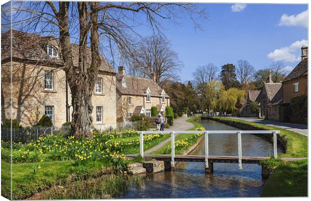 Lower Slaughter in Spring  Canvas Print by Ian Duffield