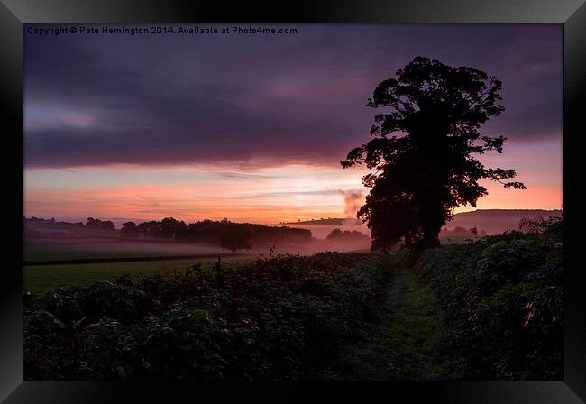  Hele Payne farm at dawn Framed Print by Pete Hemington