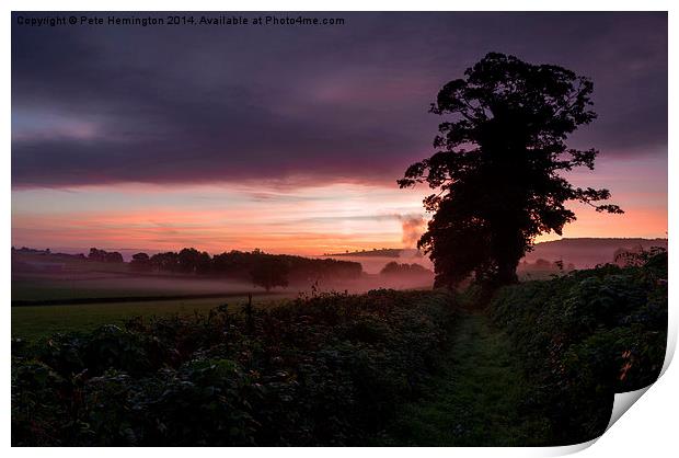  Hele Payne farm at dawn Print by Pete Hemington