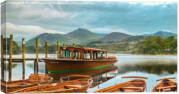  The Lake Boats at Derwentwater Canvas Print by William Duggan