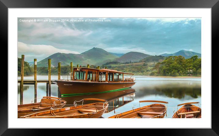  The Lake Boats at Derwentwater Framed Mounted Print by William Duggan