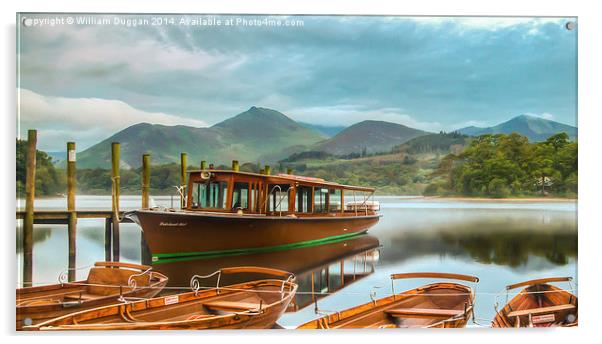  The Lake Boats at Derwentwater Acrylic by William Duggan