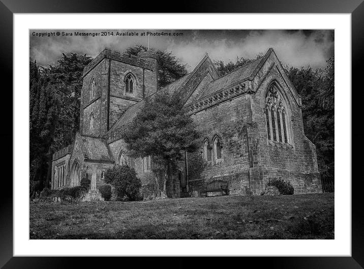  St. Mary's Church, Brownsea Island in black and w Framed Mounted Print by Sara Messenger