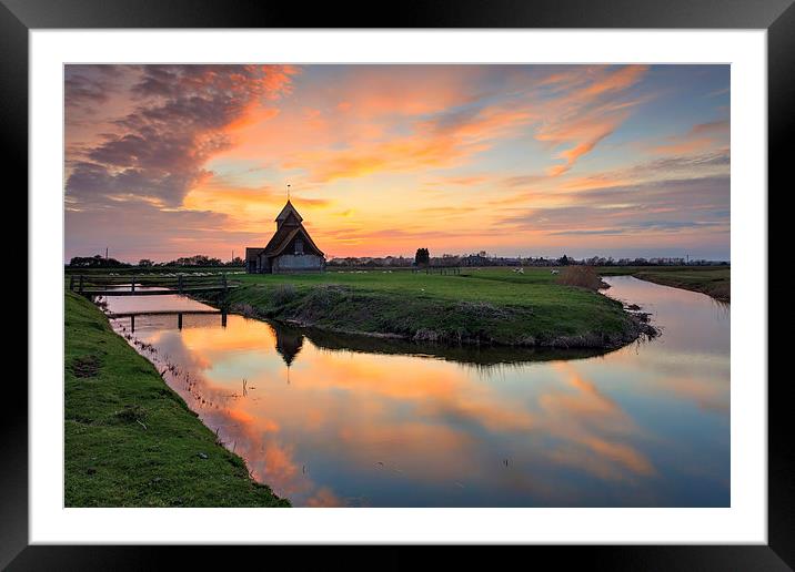 Fairfield Church at Sunset Framed Mounted Print by Andrew Ray