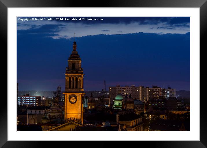  rooftop timepiece Framed Mounted Print by David Charlton