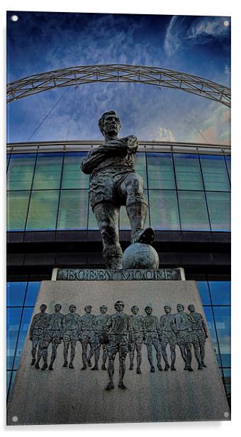 Bobby Moore Statue Acrylic by Phil Clements