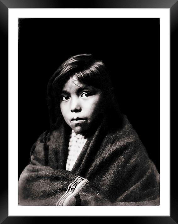 YOUNG NAVAJO GIRL  Framed Mounted Print by paul willats