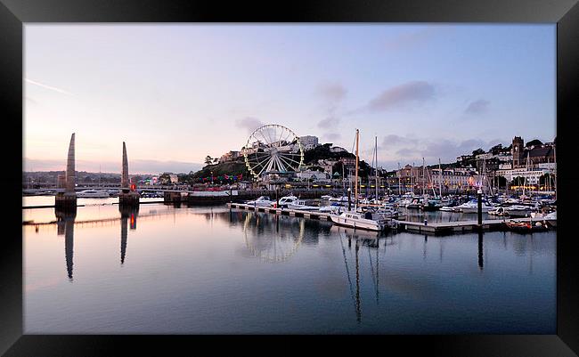  Early evening at Torquay Harbour Framed Print by Rosie Spooner