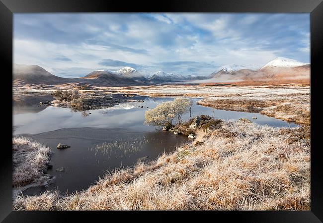 Frosty Morning at Lochan na h-Achlaise Framed Print by Andrew Ray