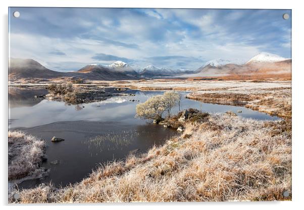 Frosty Morning at Lochan na h-Achlaise Acrylic by Andrew Ray