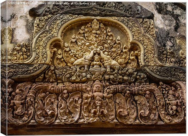  Banteay Srei Temple to Shiva Canvas Print by colin chalkley