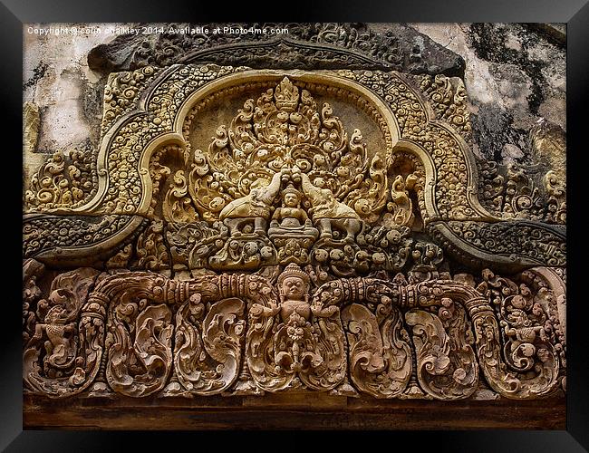  Banteay Srei Temple to Shiva Framed Print by colin chalkley