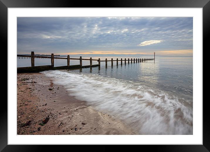 Groynes at Dawlish Warren Framed Mounted Print by Andrew Ray