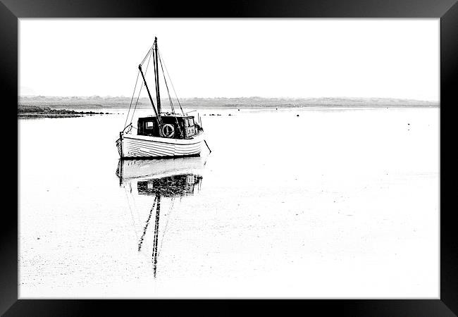 Misty Fishing Boat Reflections Framed Print by Paul Macro