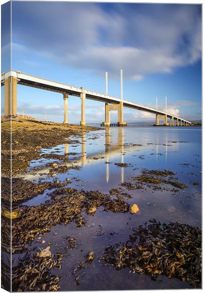 Kessock Bridge Reflections  Canvas Print by Andrew Ray