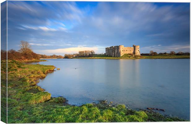 Last Light at Carew Castle Canvas Print by Andrew Ray