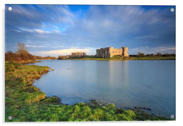 Last Light at Carew Castle Acrylic by Andrew Ray