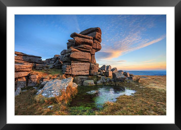 Last Light on Great Staple Tor (Dartmoor) Framed Mounted Print by Andrew Ray
