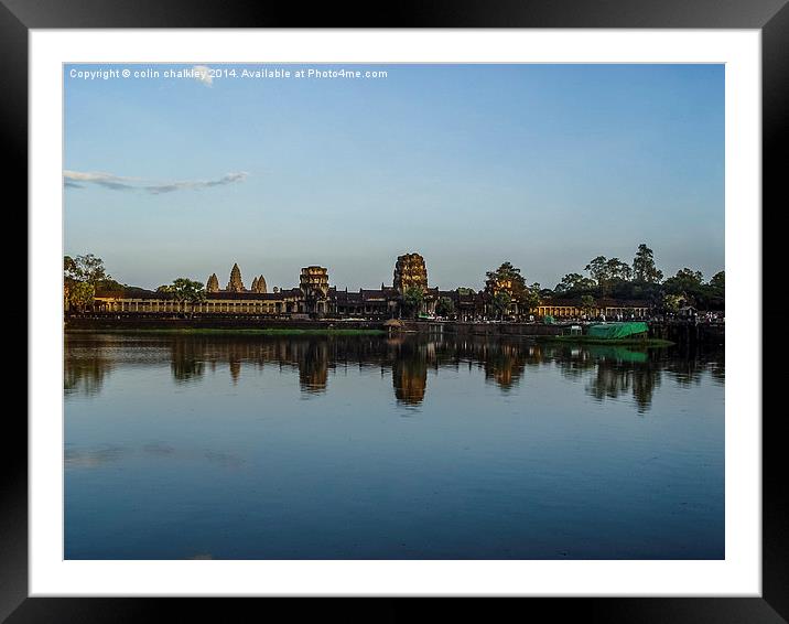  Twighlight at Angkor Wat Framed Mounted Print by colin chalkley